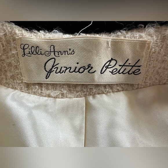 vintage 50s 60s lilli ann's junior petite Cream Double Breasted coat - Picture 12 of 14